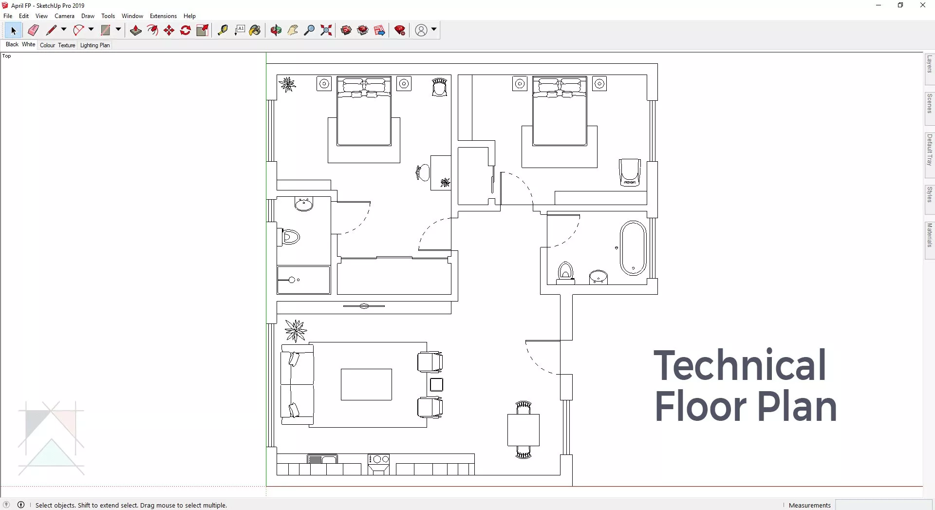 Быстрое создание поэтажных планов и разверток в ПО SketchUp